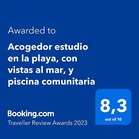 Acogedor Estudio En La Playa, Con Vistas Al Mar, Y Piscina Comunitaria Sant Salvador Exteriör bild